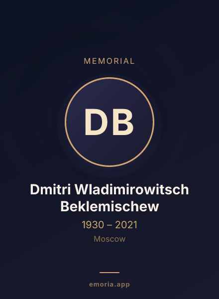 Memorial portrait of Dmitri Wladimirowitsch Beklemischew