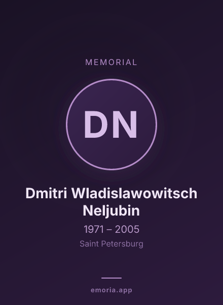 Memorial portrait of Dmitri Wladislawowitsch Neljubin