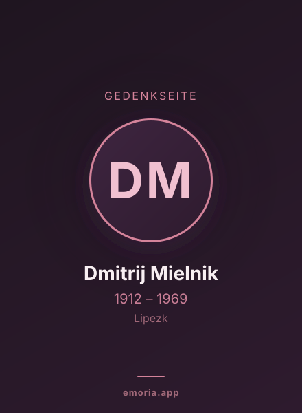 Gedenkportrait von Dmitrij Mielnik