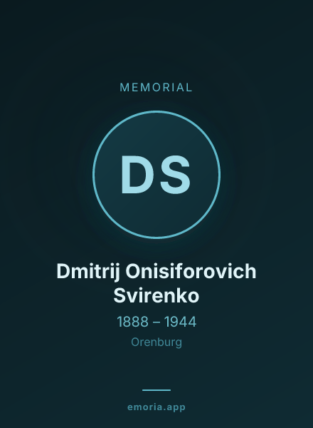 Memorial portrait of Dmitrij Onisiforovich Svirenko