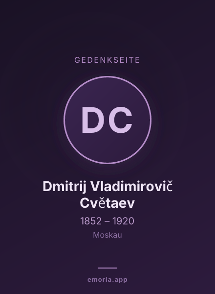 Gedenkportrait von Dmitrij Vladimirovič Cvětaev