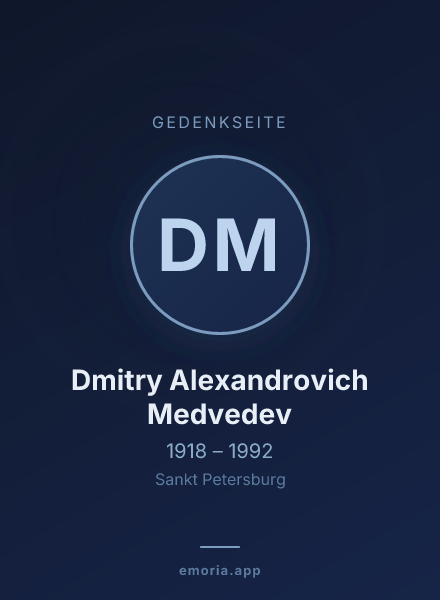 Gedenkportrait von Dmitry Alexandrovich Medvedev