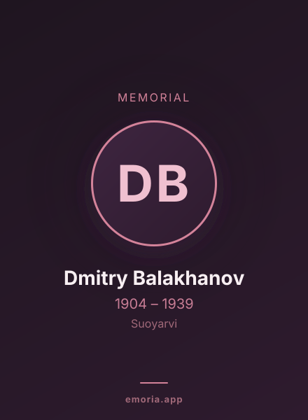 Memorial portrait of Dmitry Balakhanov