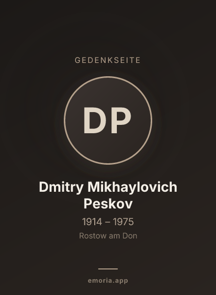 Gedenkportrait von Dmitry Mikhaylovich Peskov