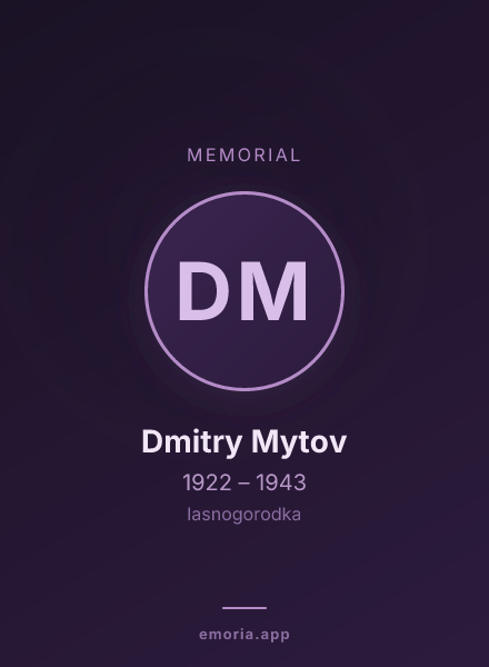 Memorial portrait of Dmitry Mytov