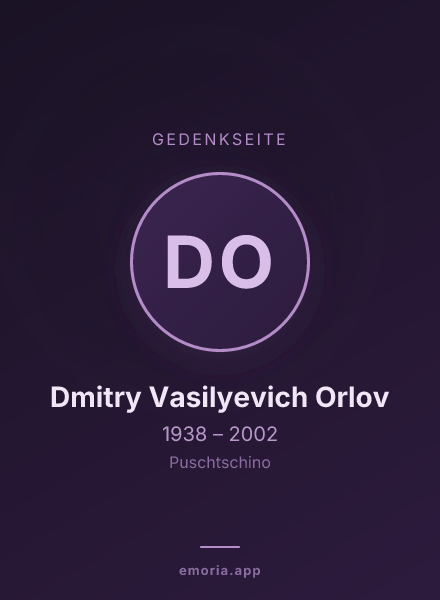 Gedenkportrait von Dmitry Vasilyevich Orlov