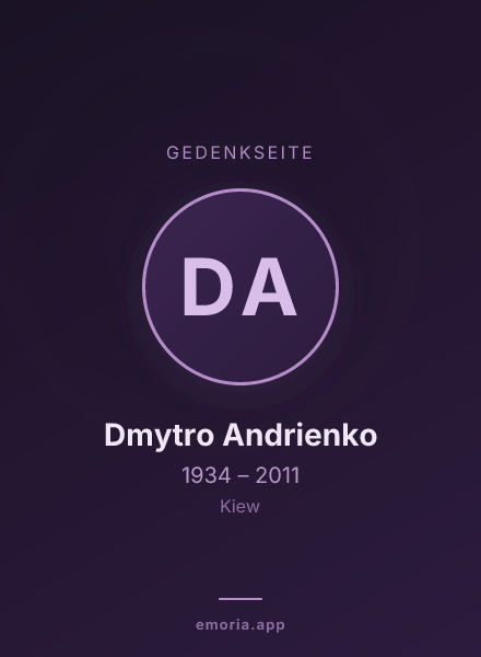 Gedenkportrait von Dmytro Andrienko
