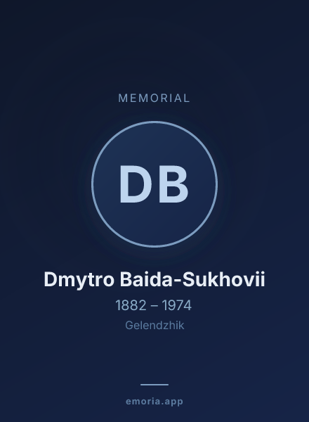 Memorial portrait of Dmytro Baida-Sukhovii