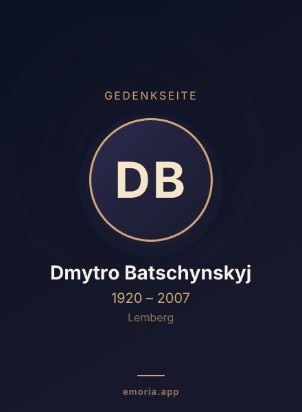 Gedenkportrait von Dmytro Batschynskyj