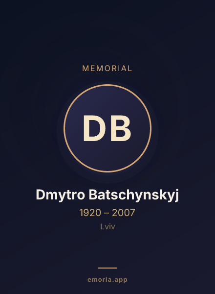 Memorial portrait of Dmytro Batschynskyj