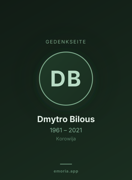 Gedenkportrait von Dmytro Bilous