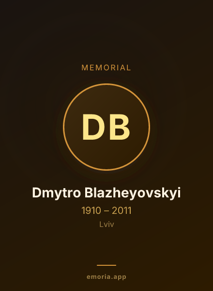 Memorial portrait of Dmytro Blazheyovskyi