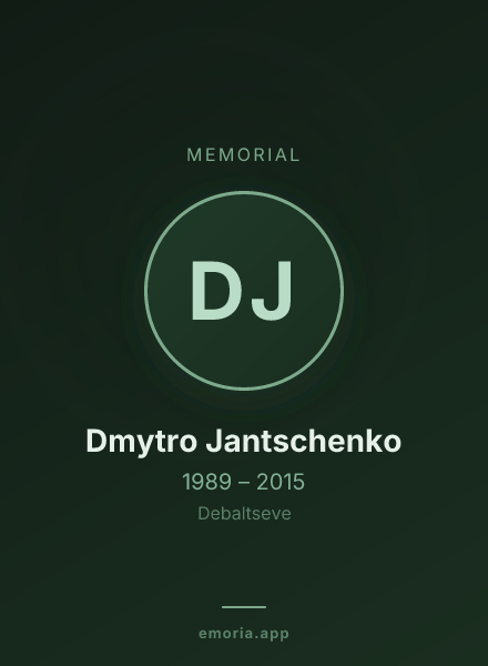 Memorial portrait of Dmytro Jantschenko