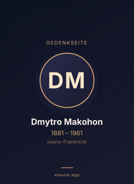 Gedenkportrait von Dmytro Makohon