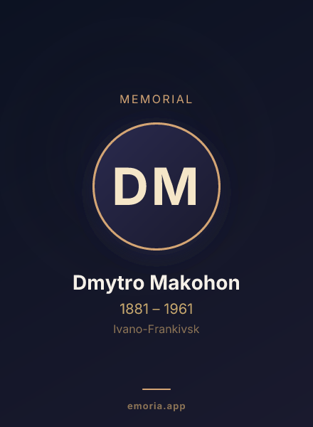 Memorial portrait of Dmytro Makohon