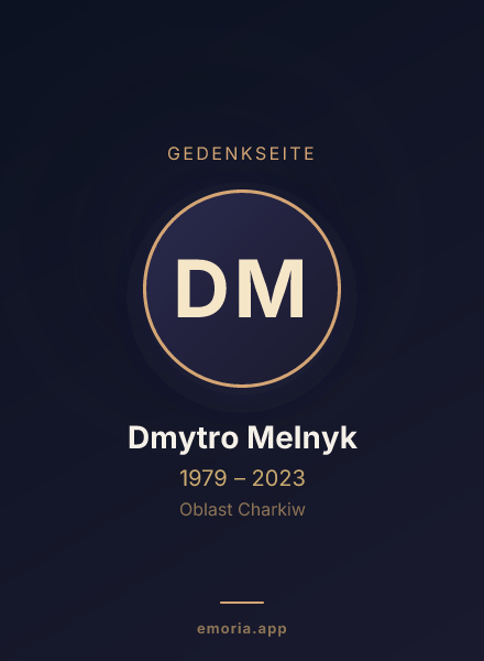 Gedenkportrait von Dmytro Melnyk