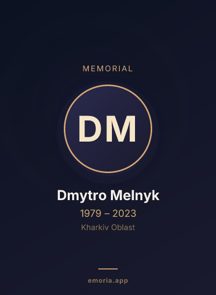 Memorial portrait of Dmytro Melnyk