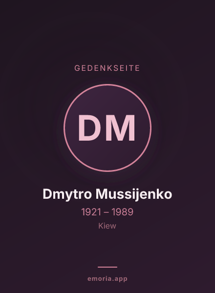 Gedenkportrait von Dmytro Mussijenko