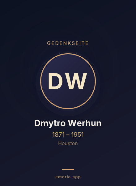 Gedenkportrait von Dmytro Werhun
