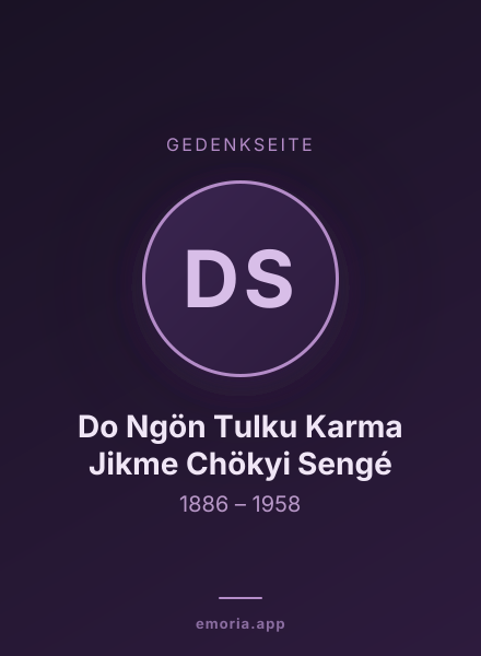 Gedenkportrait von Do Ngön Tulku Karma Jikme Chökyi Sengé