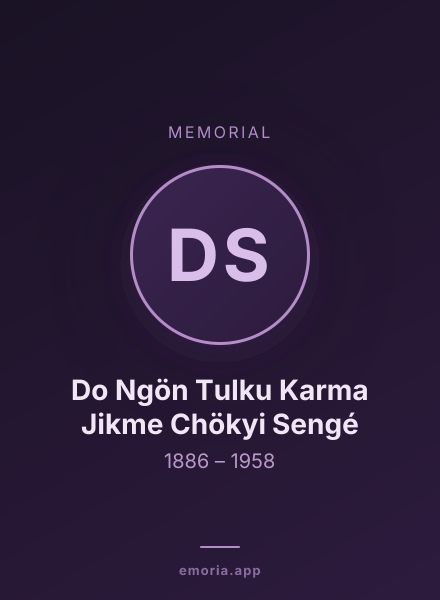Memorial portrait of Do Ngön Tulku Karma Jikme Chökyi Sengé