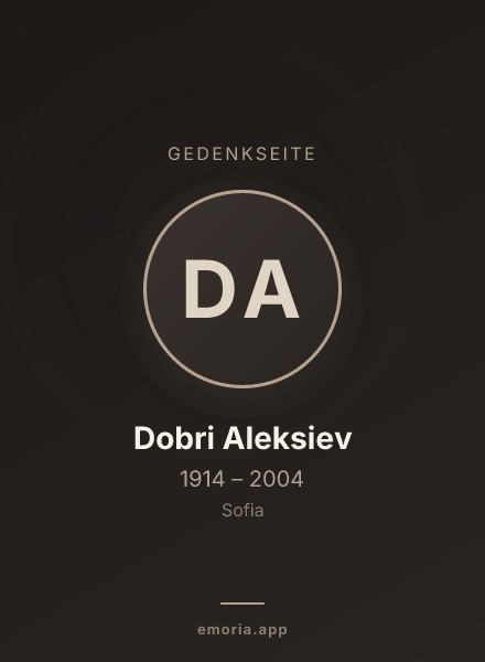 Gedenkportrait von Dobri Aleksiev