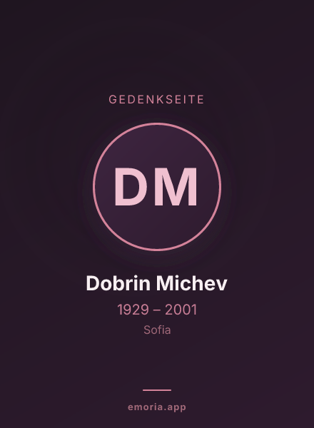 Gedenkportrait von Dobrin Michev