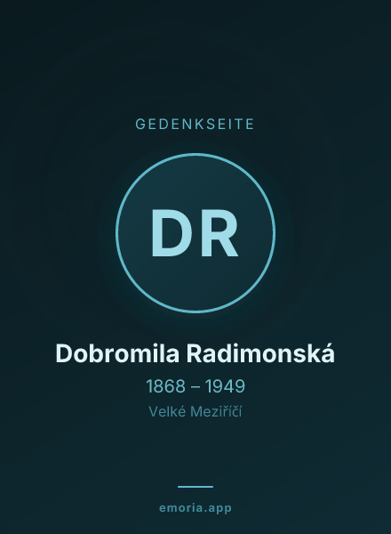 Gedenkportrait von Dobromila Radimonská
