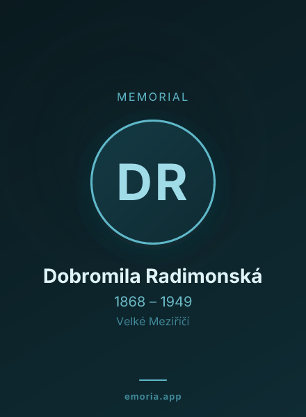 Memorial portrait of Dobromila Radimonská