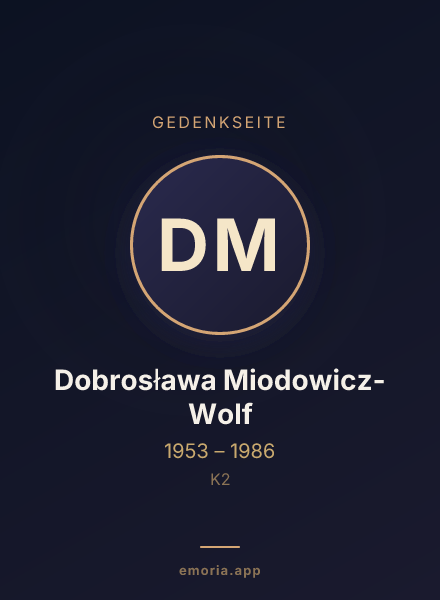 Gedenkportrait von Dobrosława Miodowicz-Wolf