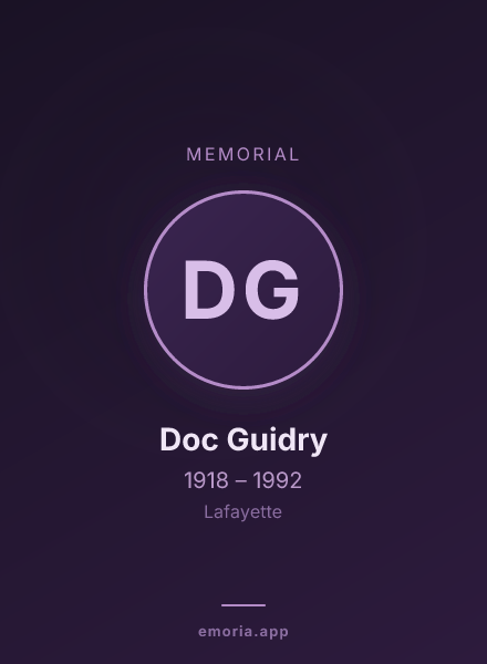 Memorial portrait of Doc Guidry