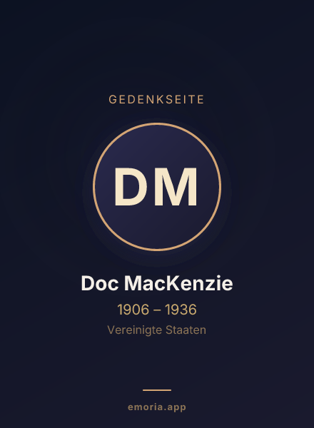 Gedenkportrait von Doc MacKenzie