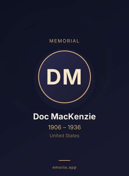 Memorial portrait of Doc MacKenzie