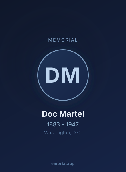 Memorial portrait of Doc Martel