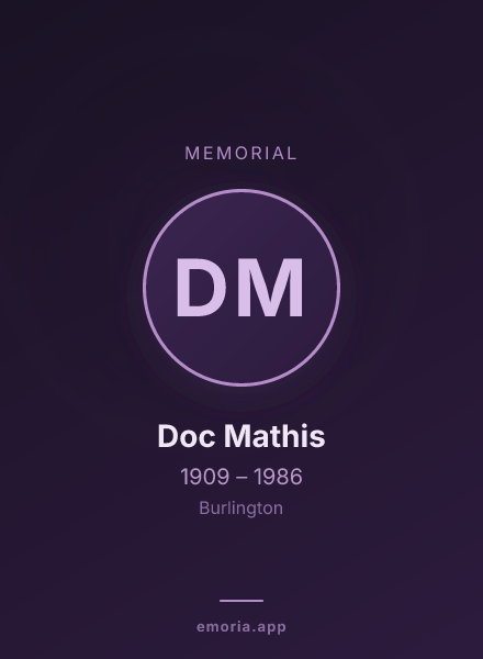 Memorial portrait of Doc Mathis