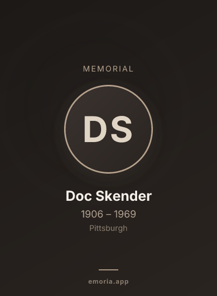 Memorial portrait of Doc Skender