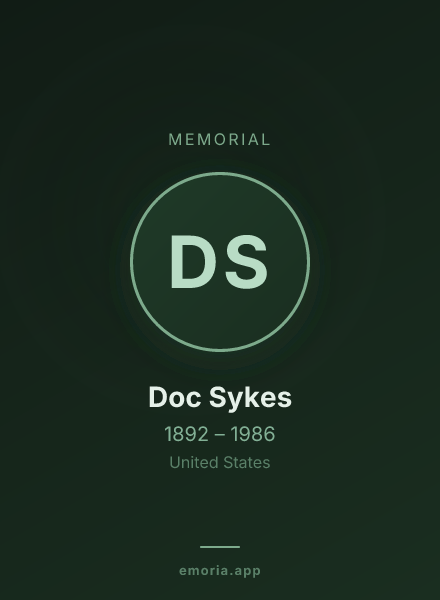 Memorial portrait of Doc Sykes