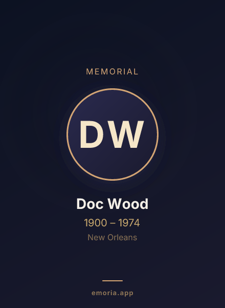 Memorial portrait of Doc Wood