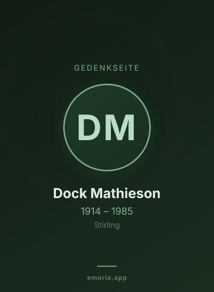 Gedenkportrait von Dock Mathieson