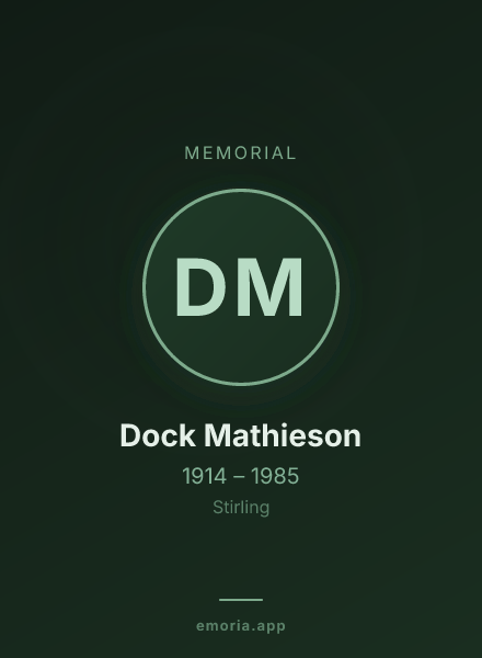 Memorial portrait of Dock Mathieson