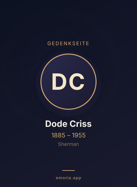 Gedenkportrait von Dode Criss