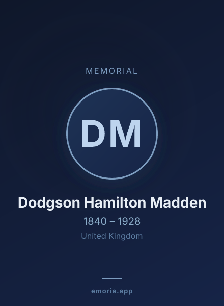 Memorial portrait of Dodgson Hamilton Madden