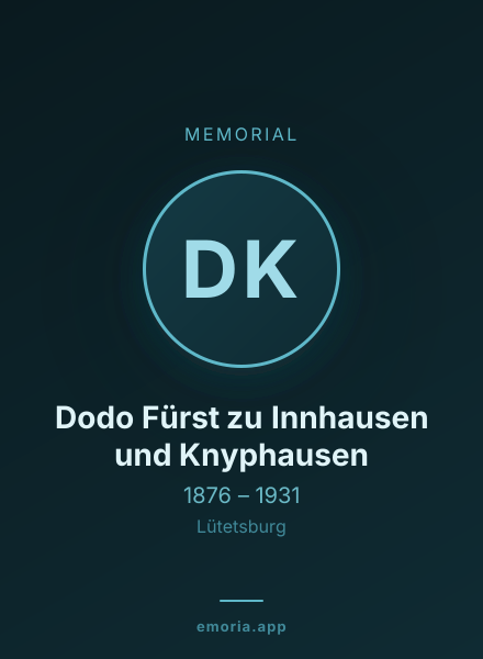 Memorial portrait of Dodo Fürst zu Innhausen und Knyphausen