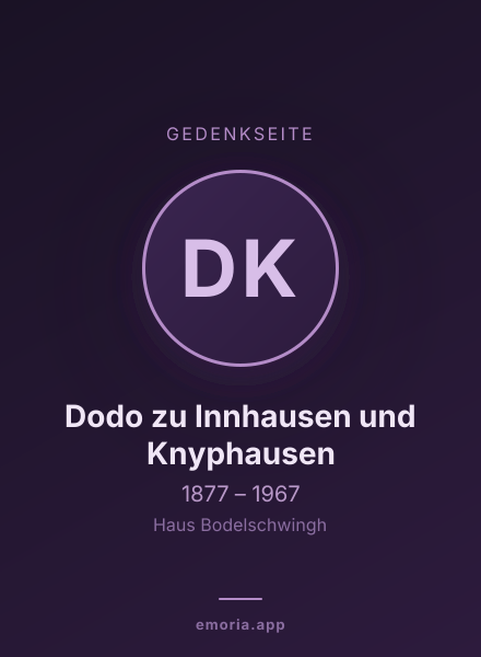 Gedenkportrait von Dodo zu Innhausen und Knyphausen