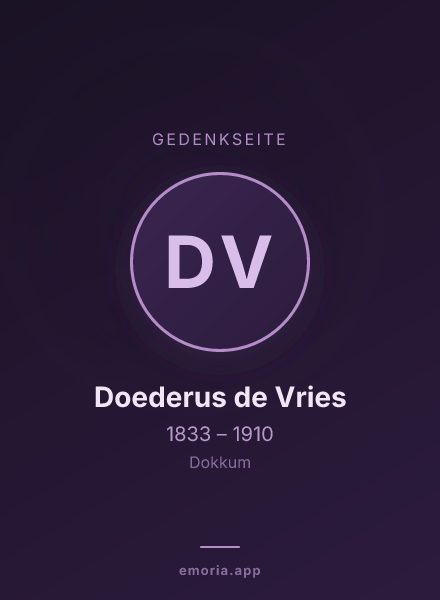 Gedenkportrait von Doederus de Vries