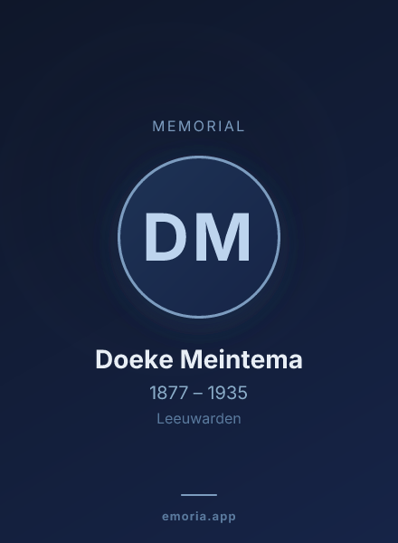 Memorial portrait of Doeke Meintema