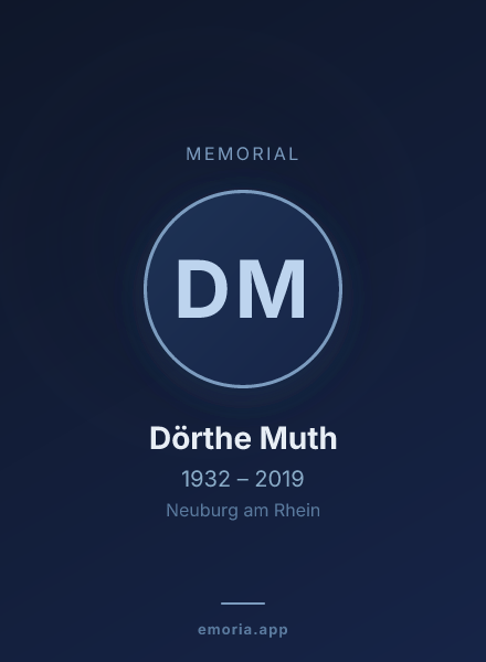 Memorial portrait of Dörthe Muth