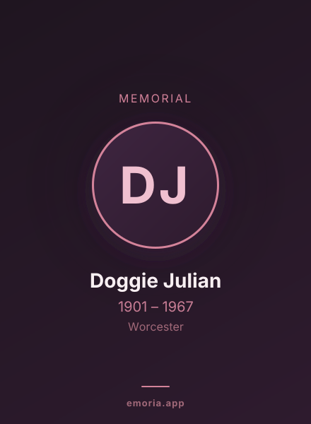 Memorial portrait of Doggie Julian