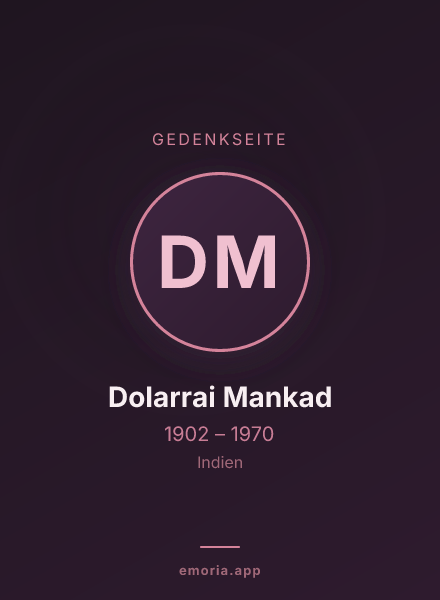 Gedenkportrait von Dolarrai Mankad