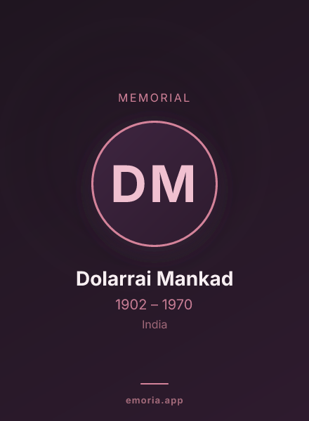 Memorial portrait of Dolarrai Mankad